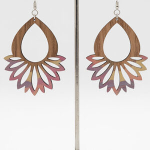 Intra απο ξύλο plywood 3mm-4mm πάχος – Sunburst Teardrop Σκουλαρίκια Δίασταση  5x5 cm INTRAFABR-122723943