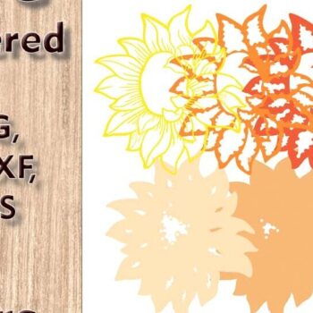 Intra απο ξύλο plywood 3mm-4mm πάχος – Αρχεία κομμένων πολλαπλών επιπέδων Sunflower 3D Δίασταση  20x20 cm INTRAFABR-109001509 - Image 3