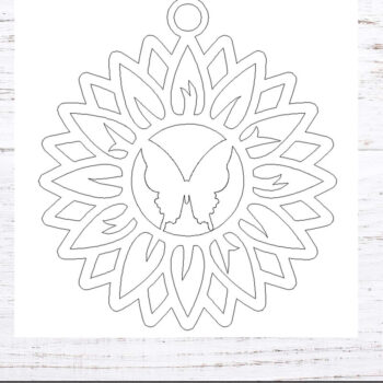 Intra απο ξύλο plywood 3mm-4mm πάχος – Σκουλαρίκια ηλίανθου και πεταλούδας Δίασταση  5x5 cm INTRAFABR-27673206 - Image 3