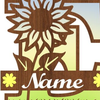 Intra απο ξύλο plywood 3mm-4mm πάχος – Μονόγραμμα Ηλίανθου κεφαλαίο Γράμμα E Δίασταση  20x20 cm INTRAFABR-75965080 - Image 3