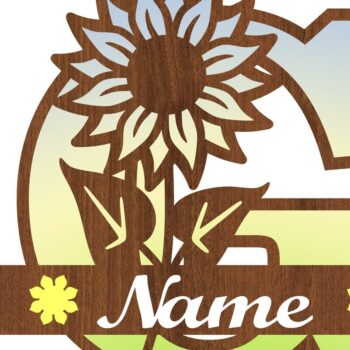 Intra απο ξύλο plywood 3mm-4mm πάχος – Μονόγραμμα ηλίανθου κεφαλαίο Γράμμα G Δίασταση  20x20 cm INTRAFABR-75965136 - Image 3