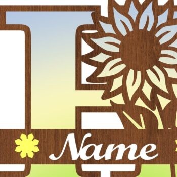 Intra απο ξύλο plywood 3mm-4mm πάχος – Μονόγραμμα Ηλίανθου με κεφαλαίο γράμμα H Δίασταση  20x20 cm INTRAFABR-75965159 - Image 3