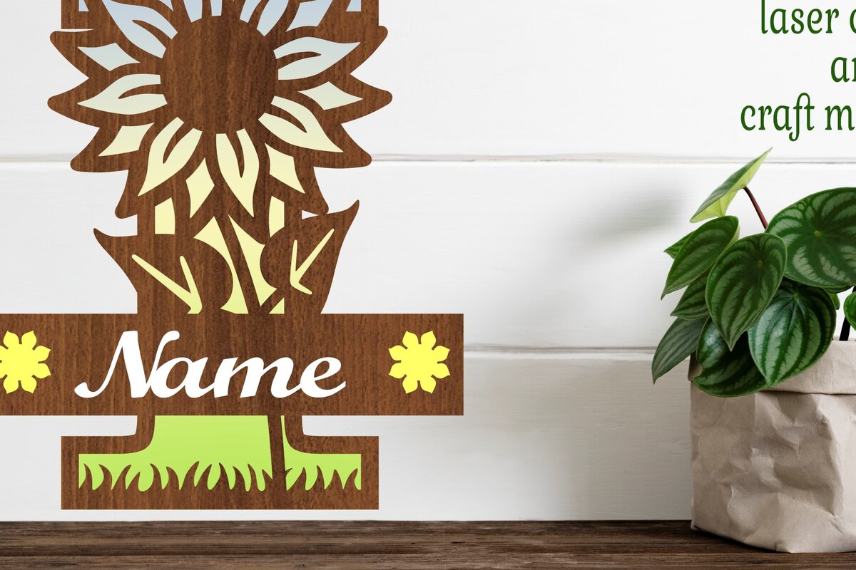 Intra απο ξύλο plywood 3mm-4mm πάχος – Μονόγραμμα Ηλίανθου κεφαλαίο Γράμμα I Δίασταση  20x20 cm INTRAFABR-75965186