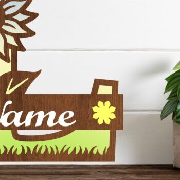 Intra απο ξύλο plywood 3mm-4mm πάχος – Μονόγραμμα Ηλίανθου κεφαλαίο Γράμμα L Δίασταση  20x20 cm INTRAFABR-75965295 - Image 1