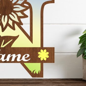 Intra απο ξύλο plywood 3mm-4mm πάχος – Μονόγραμμα Ηλίανθου κεφαλαίο Γράμμα N Δίασταση  20x20 cm INTRAFABR-75965353 - Image 1