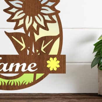 Intra απο ξύλο plywood 3mm-4mm πάχος – Μονόγραμμα Ηλίανθου με κεφαλαίο γράμμα O Δίασταση  20x20 cm INTRAFABR-75965389 - Image 1