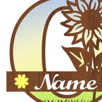 Intra απο ξύλο plywood 3mm-4mm πάχος – Μονόγραμμα Ηλίανθου με κεφαλαίο γράμμα O Δίασταση  20x20 cm INTRAFABR-75965389 - Image 3