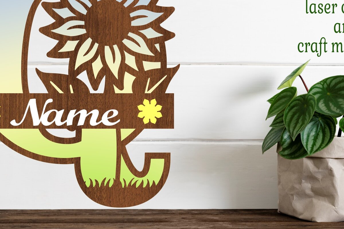 Intra απο ξύλο plywood 3mm-4mm πάχος – Μονόγραμμα ηλίανθου κεφαλαίο Γράμμα Q Δίασταση  20x20 cm INTRAFABR-75965432