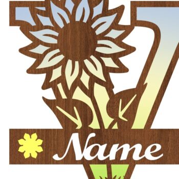 Intra απο ξύλο plywood 3mm-4mm πάχος – Ηλίανθος κεφαλαίο μονόγραμμα Γράμμα V Δίασταση  20x20 cm INTRAFABR-75965565 - Image 3