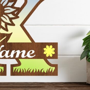 Intra απο ξύλο plywood 3mm-4mm πάχος – Μονόγραμμα Ηλίανθου κεφαλαίο Γράμμα X Δίασταση  20x20 cm INTRAFABR-75965619 - Image 1