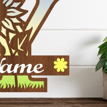 Intra απο ξύλο plywood 3mm-4mm πάχος – Μονόγραμμα ηλίανθου με κεφαλαίο γράμμα Y Δίασταση  20x20 cm INTRAFABR-75965645 - Image 1