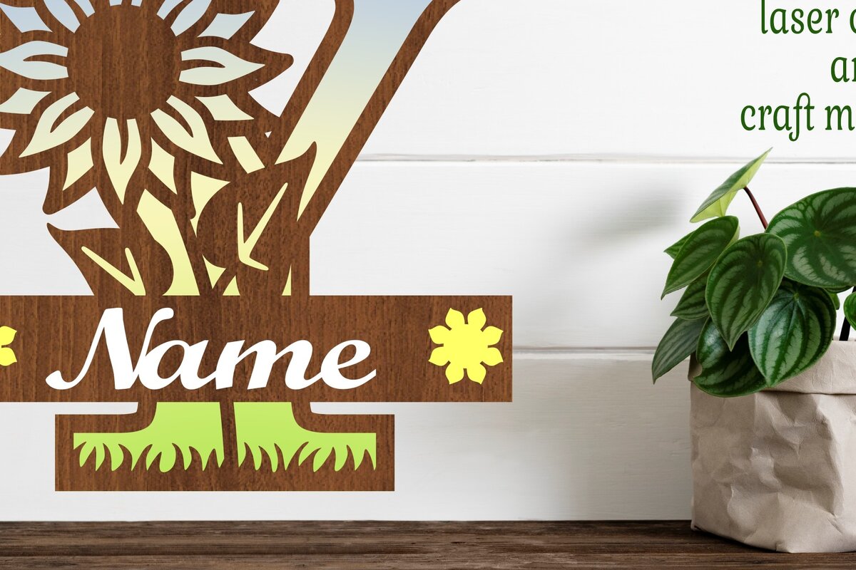 Intra απο ξύλο plywood 3mm-4mm πάχος – Μονόγραμμα ηλίανθου με κεφαλαίο γράμμα Y Δίασταση  20x20 cm INTRAFABR-75965645