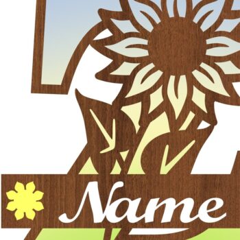 Intra απο ξύλο plywood 3mm-4mm πάχος – Μονόγραμμα Ηλίανθου κεφαλαίο Γράμμα Z Δίασταση  20x20 cm INTRAFABR-75965679 - Image 3