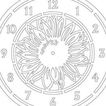 Intra απο ξύλο plywood 3mm-4mm πάχος – Πρότυπο κοπής ρολογιών ηλίανθου Δίασταση  20x20 cm INTRAFABR-68289671 - Image 2