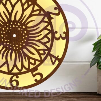 Intra απο ξύλο plywood 3mm-4mm πάχος – Ρολόι ηλίανθου Ρολόι τοίχου με λέιζερ Δίασταση  40x30 cm INTRAFABR-113877906 - Image 1