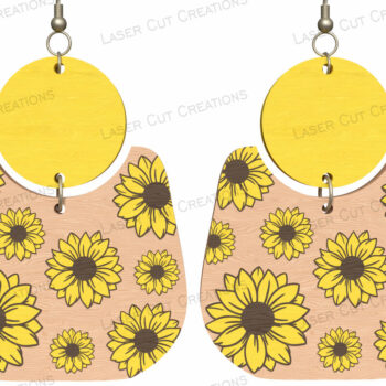 Intra απο ξύλο plywood 3mm-4mm πάχος – Σκουλαρίκια ηλίανθου Δίασταση 5x5 cm INTRAFABR-124514237 - Image 1