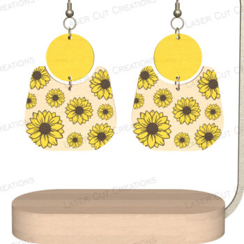 Intra απο ξύλο plywood 3mm-4mm πάχος – Σκουλαρίκια ηλίανθου Δίασταση 5x5 cm INTRAFABR-124514237 - Image 2