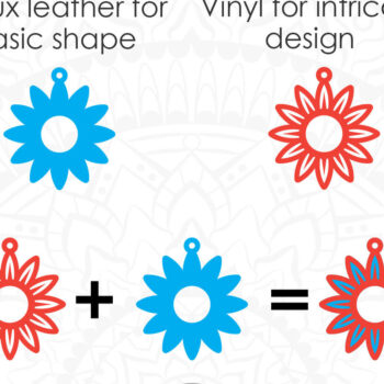 Intra απο ξύλο plywood 3mm-4mm πάχος – Σκουλαρίκια ηλίανθου Δίασταση  5x5 cm INTRAFABR-8905373 - Image 3