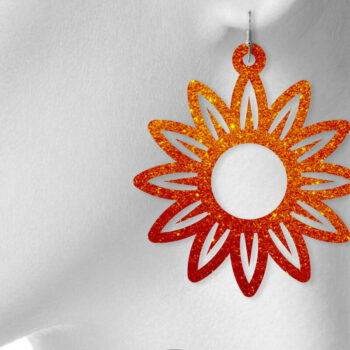 Intra απο ξύλο plywood 3mm-4mm πάχος – Σκουλαρίκια ηλίανθου Δίασταση  5x5 cm INTRAFABR-8905373 - Image 4