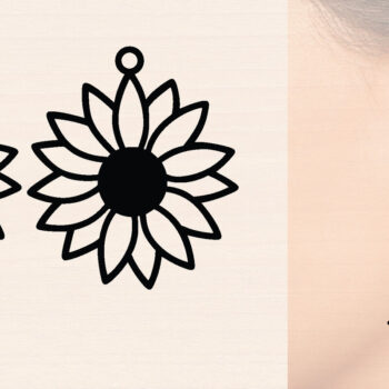 Intra απο ξύλο plywood 3mm-4mm πάχος – Σκουλαρίκια ηλίανθου Πακέτο Cut Laser Δίασταση  5x5 cm INTRAFABR-120493985 - Image 2