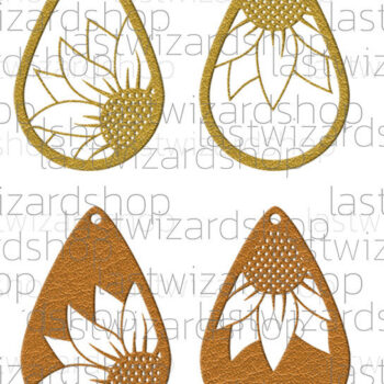 Intra απο ξύλο plywood 3mm-4mm πάχος – Σκουλαρίκια ηλίανθου, Boho Sunflower Δίασταση  5x5 cm INTRAFABR-25006938 - Image 1