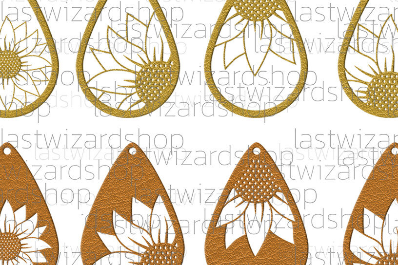 Intra απο ξύλο plywood 3mm-4mm πάχος – Σκουλαρίκια ηλίανθου, Boho Sunflower Δίασταση  5x5 cm INTRAFABR-25006938