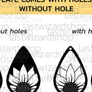 Intra απο ξύλο plywood 3mm-4mm πάχος – Σκουλαρίκια ηλίανθου, Boho Sunflower Δίασταση  5x5 cm INTRAFABR-25006938 - Image 3