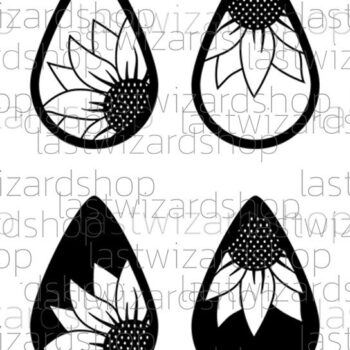 Intra απο ξύλο plywood 3mm-4mm πάχος – Σκουλαρίκια ηλίανθου, Boho Sunflower Δίασταση  5x5 cm INTRAFABR-25006938 - Image 5