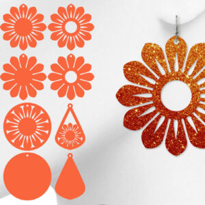 Intra απο ξύλο plywood 3mm-4mm πάχος – Σκουλαρίκια ηλίανθου Teardrop Δίασταση  5x5 cm INTRAFABR-6555666