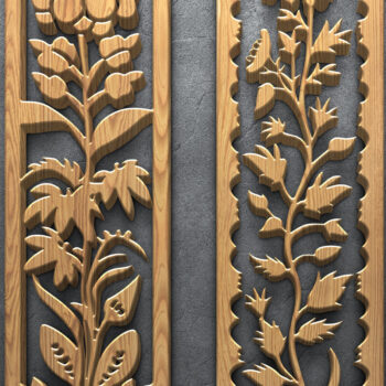Intra απο ξύλο plywood 3mm-4mm πάχος – Σετ Panel Sunflower & Floral Δίασταση 45x45 cm INTRAFABR-124925367 - Image 2