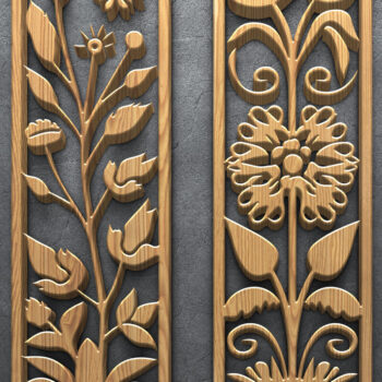 Intra απο ξύλο plywood 3mm-4mm πάχος – Σετ Panel Sunflower & Floral Δίασταση 45x45 cm INTRAFABR-124925367 - Image 3