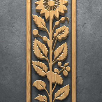 Intra απο ξύλο plywood 3mm-4mm πάχος – Σετ Panel Sunflower & Floral Δίασταση 45x45 cm INTRAFABR-124925367 - Image 4
