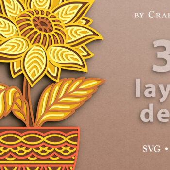 Intra απο ξύλο plywood 3mm-4mm πάχος – Αρχείο κομμένου 3D Layered Sunflower Flower Δίασταση  20x20 cm INTRAFABR-63951160 - Image 2