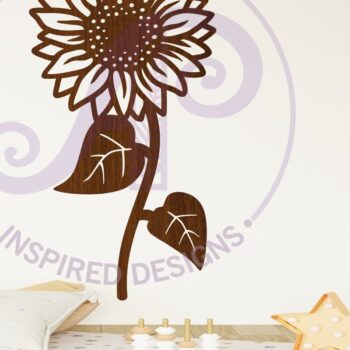 Intra απο ξύλο plywood 3mm-4mm πάχος – Επιγραφή τοίχου Sunflower Flower Δίασταση  40x30 cm INTRAFABR-104204990 - Image 1