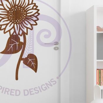 Intra απο ξύλο plywood 3mm-4mm πάχος – Επιγραφή τοίχου Sunflower Flower Δίασταση  40x30 cm INTRAFABR-104204990 - Image 2