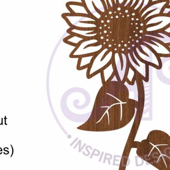 Intra απο ξύλο plywood 3mm-4mm πάχος – Επιγραφή τοίχου Sunflower Flower Δίασταση  40x30 cm INTRAFABR-104204990 - Image 3
