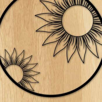 Intra απο ξύλο plywood 3mm-4mm πάχος – Πλαίσιο ηλίανθου Δέσμη Cut Laser Δίασταση 20x20 cm INTRAFABR-34238254 - Image 2