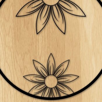 Intra απο ξύλο plywood 3mm-4mm πάχος – Πλαίσιο ηλίανθου Δέσμη Cut Laser Δίασταση 20x20 cm INTRAFABR-34238254 - Image 3