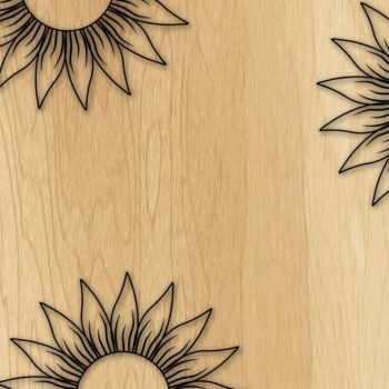 Intra απο ξύλο plywood 3mm-4mm πάχος – Πλαίσιο ηλίανθου Laser/Κοπή χαρτιού Δίασταση 20x20 cm INTRAFABR-34237837 - Image 1