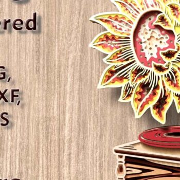 Intra απο ξύλο plywood 3mm-4mm πάχος – Ηλίανθος γραμμόφωνο 3D Πολυστρωματικό Δίασταση 20x20 cm INTRAFABR-109489506 - Image 1