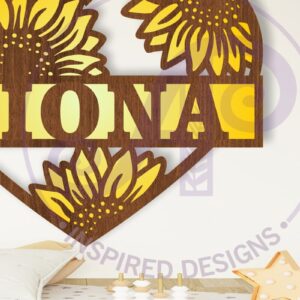 Intra απο ξύλο plywood 3mm-4mm πάχος – Sunflower Heart Name Δίασταση  20x20 cm INTRAFABR-103613353