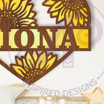 Intra απο ξύλο plywood 3mm-4mm πάχος – Sunflower Heart Name Δίασταση  20x20 cm INTRAFABR-103613353 - Image 1