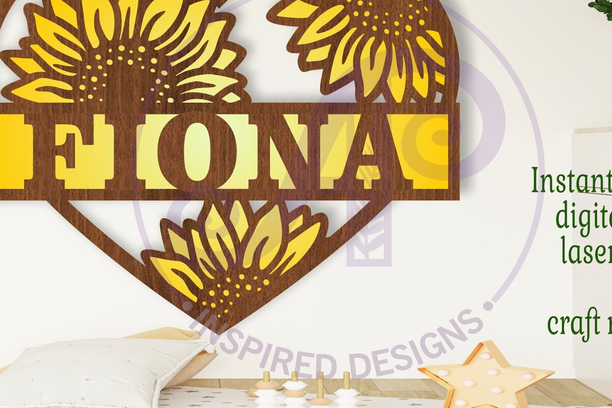 Intra απο ξύλο plywood 3mm-4mm πάχος – Sunflower Heart Name Δίασταση  20x20 cm INTRAFABR-103613353
