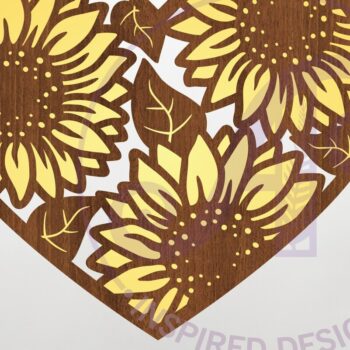 Intra απο ξύλο plywood 3mm-4mm πάχος – Επιγραφή τοίχου Sunflower Heart, Αρχείο. Δίασταση  40x30 cm INTRAFABR-118172731 - Image 1