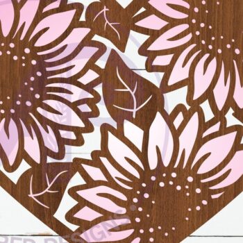 Intra απο ξύλο plywood 3mm-4mm πάχος – Επιγραφή τοίχου Sunflower Heart, Αρχείο. Δίασταση  40x30 cm INTRAFABR-118172731 - Image 2