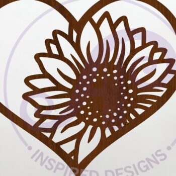 Intra απο ξύλο plywood 3mm-4mm πάχος – Επιγραφή Sunflower Heart, Αρχείο. Δίασταση 20x20 cm INTRAFABR-123381942 - Image 1