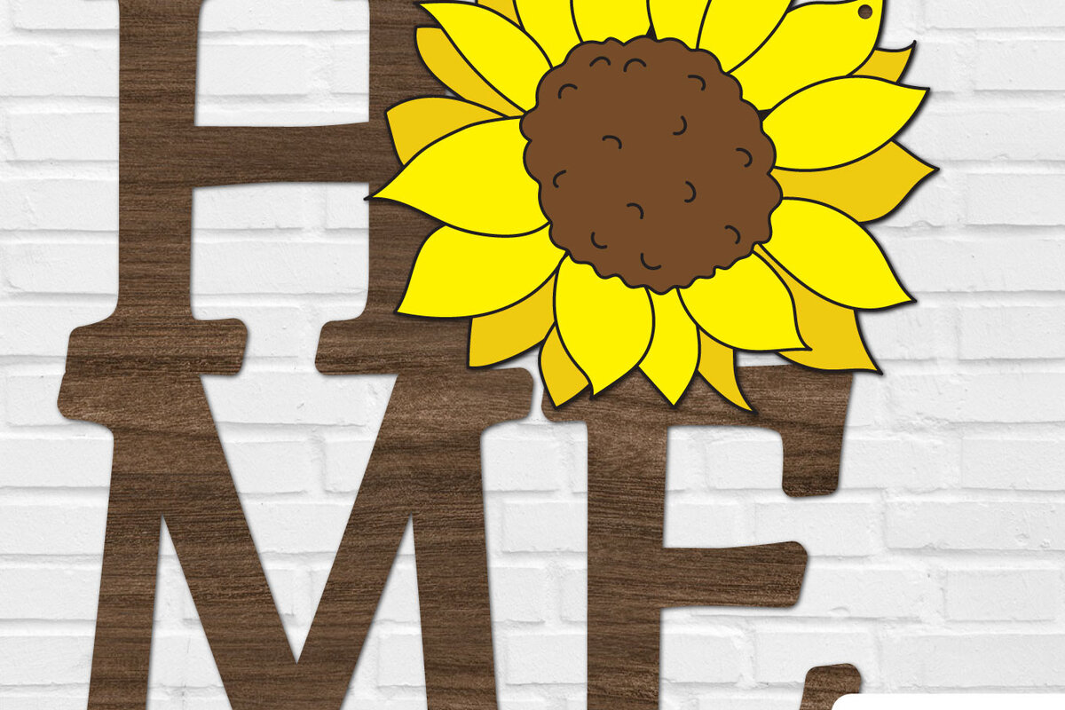 Intra απο ξύλο plywood 3mm-4mm πάχος – Αρχείο κοπής με λέιζερ πινακίδα πόρτας σπιτιού Sunflower Δίασταση  20x20 cm INTRAFABR-64136547