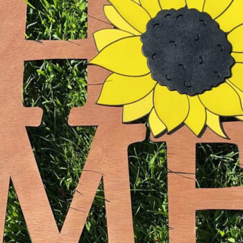 Intra απο ξύλο plywood 3mm-4mm πάχος – Αρχείο κοπής με λέιζερ πινακίδα πόρτας σπιτιού Sunflower Δίασταση  20x20 cm INTRAFABR-64136547 - Image 3