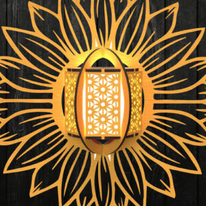 Intra απο ξύλο plywood 3mm-4mm πάχος – Φανάρι ηλίανθου Δίασταση  20x20 cm INTRAFABR-121273998