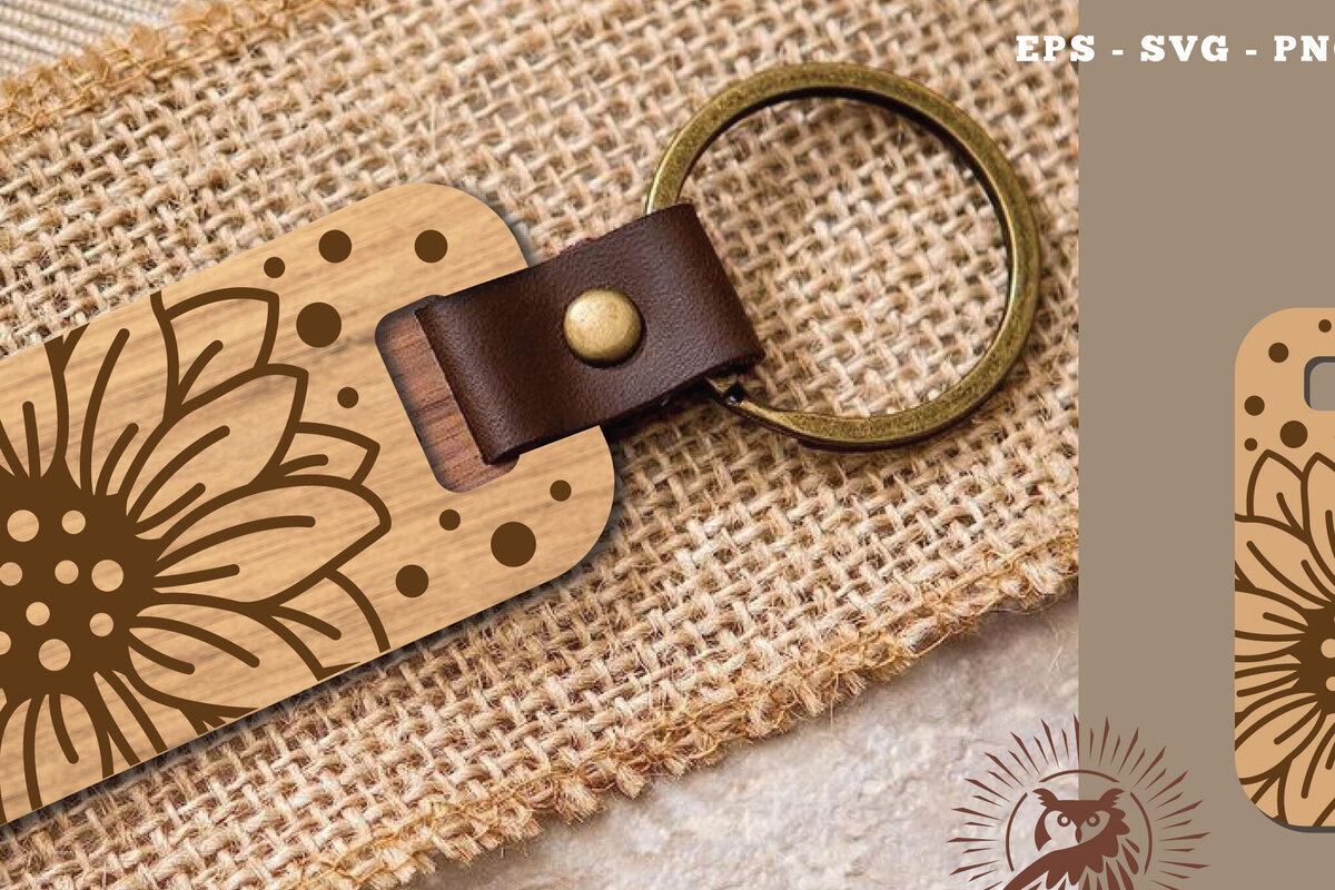 Intra απο ξύλο plywood 3mm-4mm πάχος – Μπρελόκ Sunflower Cut Laser Δίασταση  5x5 cm INTRAFABR-115872399